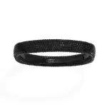 APM Monaco Bracelet jonc épais noir à pavé Argent Sterling