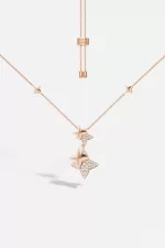 APM Monaco Collier Ajustable Double Météorites Or Rose Plaqué Or Rose 18 Carats