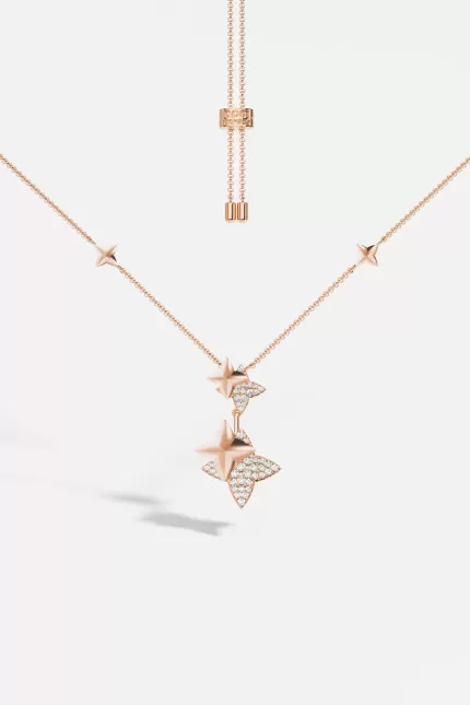 APM Monaco Collier Ajustable Double Météorites Or Rose Plaqué Or Rose 18 Carats