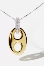 APM Monaco Collier Ajustable Grain de Café Plaqué Or Jaune 18 Carats