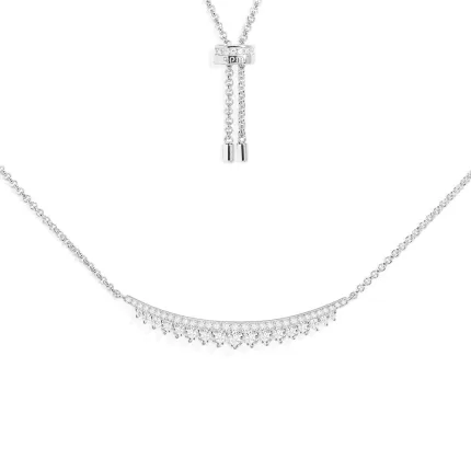 APM Monaco Collier Ajustable Lune Argent Sterling