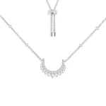 APM Monaco Collier Ajustable Lune Argent Sterling