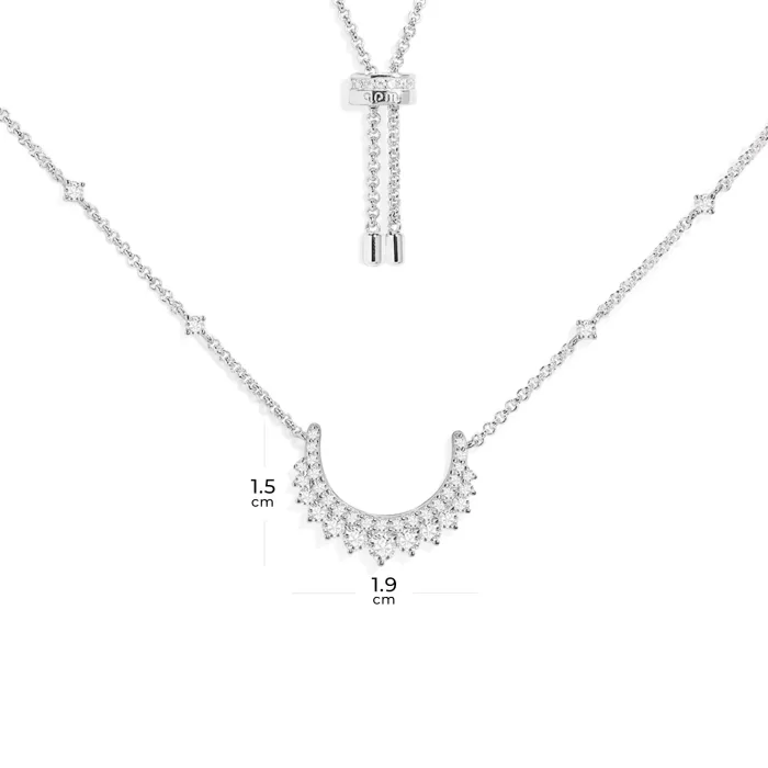 APM Monaco Collier Ajustable Lune Argent Sterling