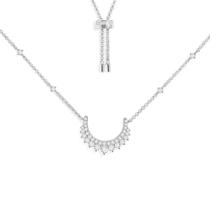 APM Monaco Collier Ajustable Lune Argent Sterling