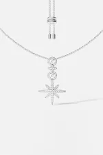 APM Monaco Collier Ajustable Pavé Météorites & Cercles Argent Sterling