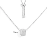 APM Monaco Collier Ajustable avec Bague Pavée Argent Sterling