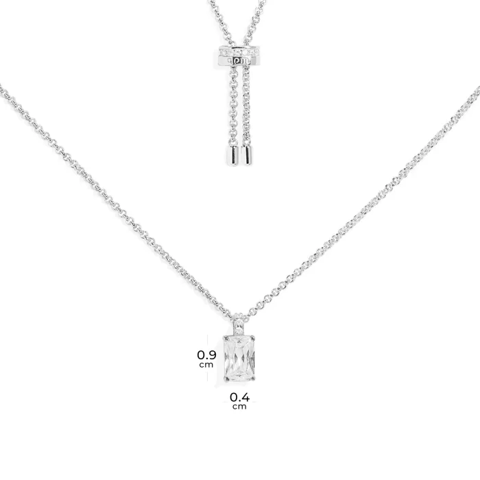 APM Monaco Collier Ajustable avec Pendentif Éclat Argent Sterling