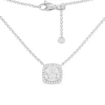 APM Monaco Collier Ajustable avec Petite Pierre Carrée Argent Sterling