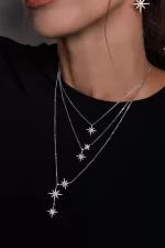 APM Monaco Collier Double Météorites Argent Sterling