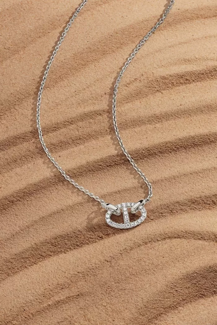 APM Monaco Collier Maille Marine Argent Sterling