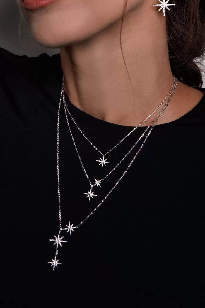 APM Monaco Collier Météorites Argent Sterling