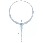 APM Monaco Collier Pavé Y-Drop Bleu Lagon Argent Sterling