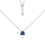 APM Monaco Collier réglable Triangle Pavé Bleu Argent Sterling