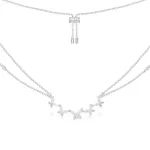 APM Monaco Collier réglable à double chaîne papillons Argent Sterling