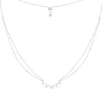 APM Monaco Collier réglable à double chaîne papillons Argent Sterling