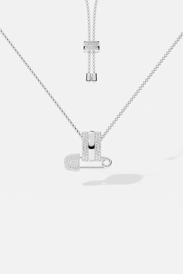 APM Monaco Collier réglable avec épingle de sûreté Argent Sterling