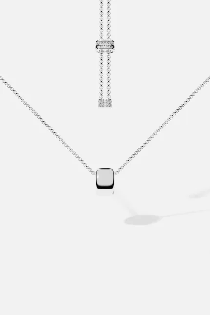 APM Monaco Collier réglable avec pendentif en argent épais Argent Sterling