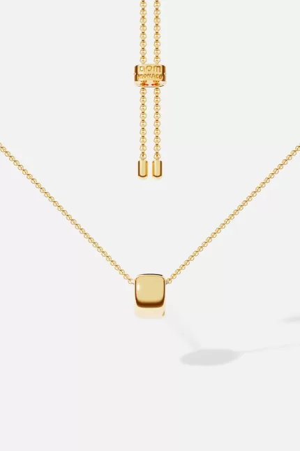 APM Monaco Collier réglable avec pendentif en or épais Plaqué Or Jaune 18 Carats