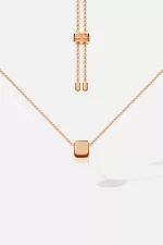 APM Monaco Collier réglable avec pendentif épais en or rose Plaqué Or Rose 18 Carats