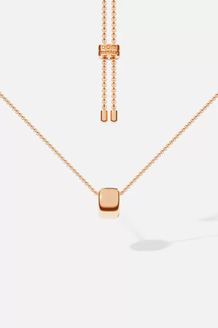 APM Monaco Collier réglable avec pendentif épais en or rose Plaqué Or Rose 18 Carats