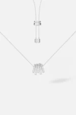 APM Monaco Collier réglable cerceau blanc Argent Sterling