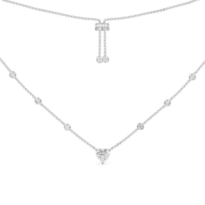 APM Monaco Collier réglable coeur Argent Sterling