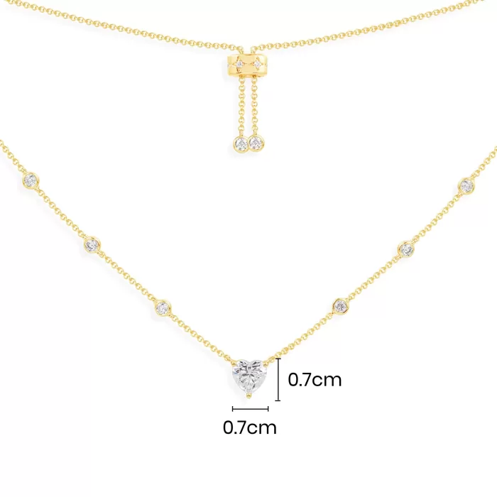 APM Monaco Collier réglable coeur Plaqué Or Jaune 18 Carats