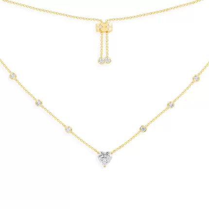 APM Monaco Collier réglable coeur Plaqué Or Jaune 18 Carats