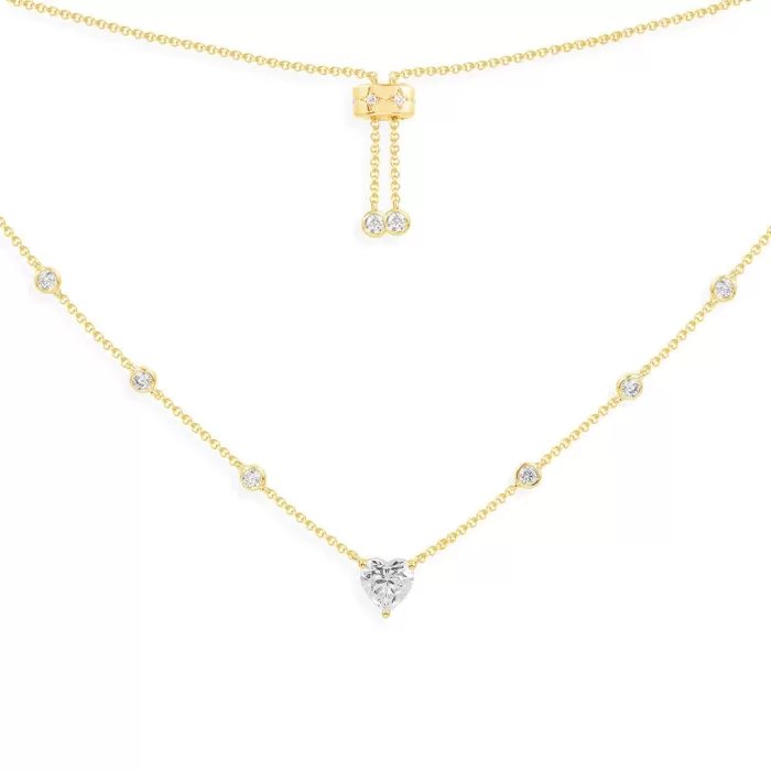 APM Monaco Collier réglable coeur Plaqué Or Jaune 18 Carats