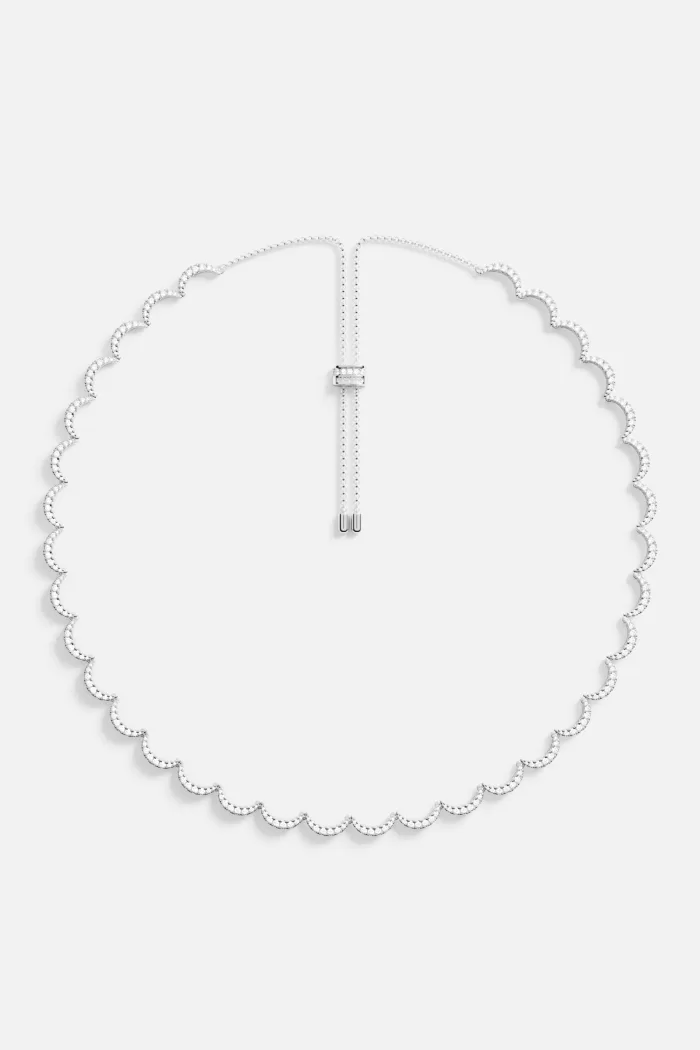 APM Monaco Collier réglable en argent ondulé Argent Sterling