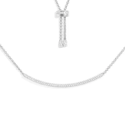 APM Monaco Collier réglable pavé Argent Sterling