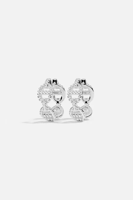 APM Monaco Créoles Maille Marine Argent Sterling