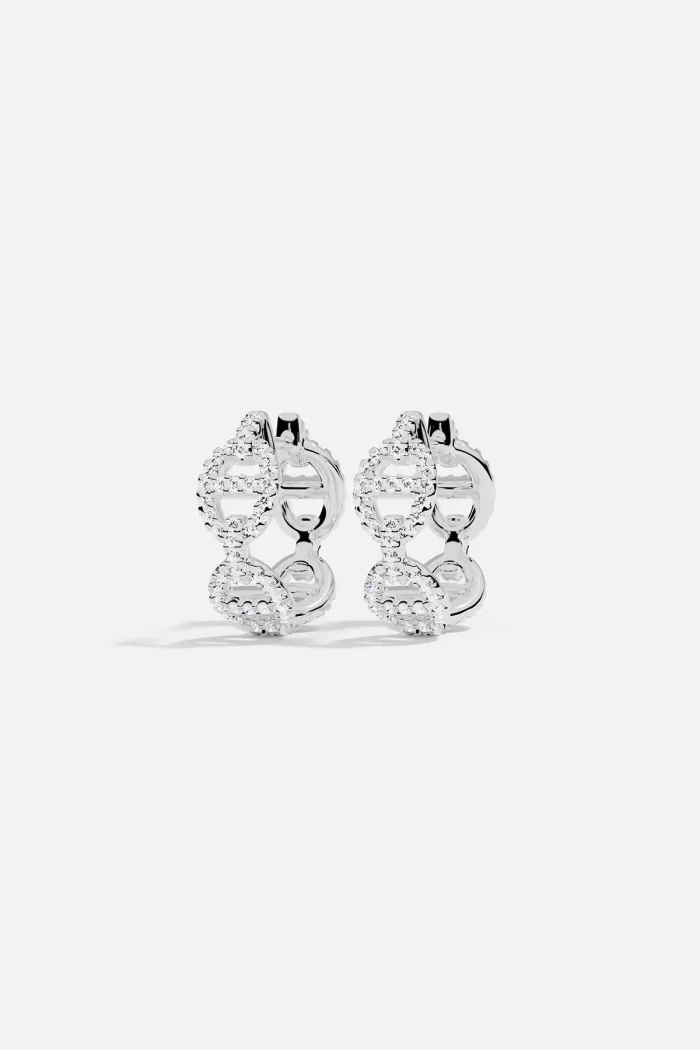 APM Monaco Créoles Maille Marine Argent Sterling