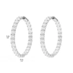 APM Monaco Grandes boucles d’oreilles créoles carrées Argent Sterling