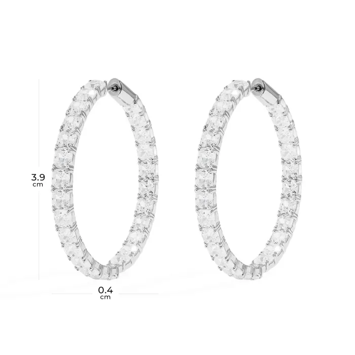 APM Monaco Grandes boucles d’oreilles créoles carrées Argent Sterling