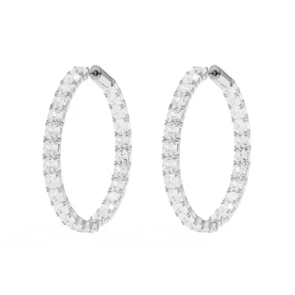 APM Monaco Grandes boucles d’oreilles créoles carrées Argent Sterling