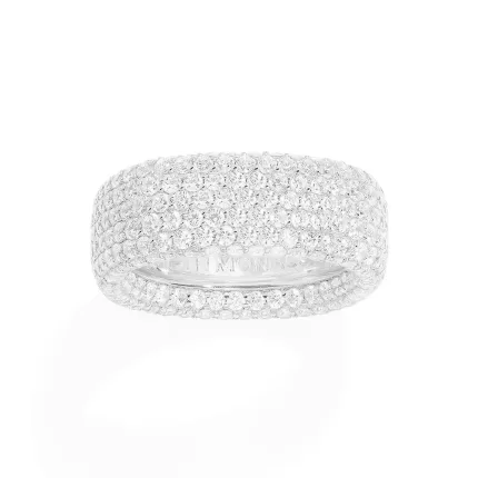 APM Monaco Grosse bague pavée Argent Sterling