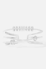 APM Monaco Manchette triple avec anneaux coulissants Argent Sterling