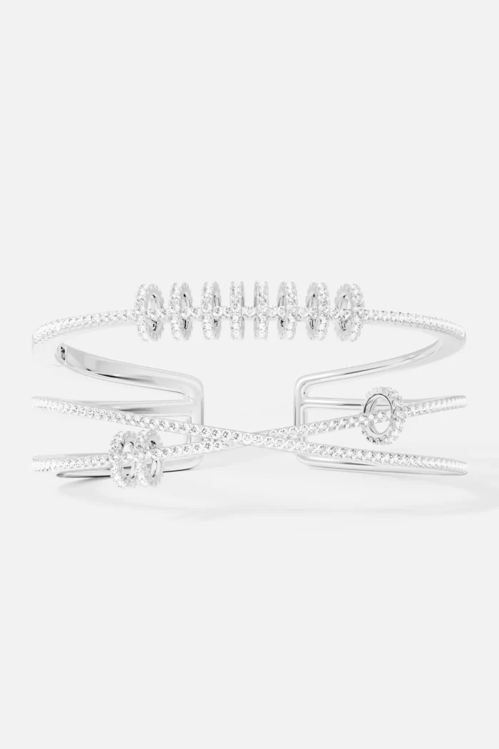 APM Monaco Manchette triple avec anneaux coulissants Argent Sterling