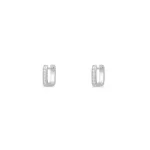 APM Monaco Mini boucles d’oreilles rectangulaires Argent Sterling