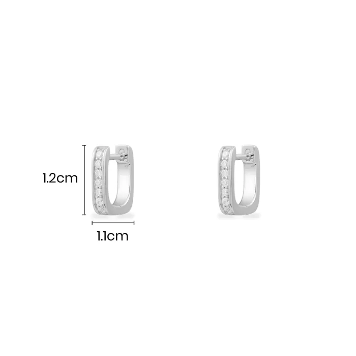 APM Monaco Mini boucles d’oreilles rectangulaires Argent Sterling