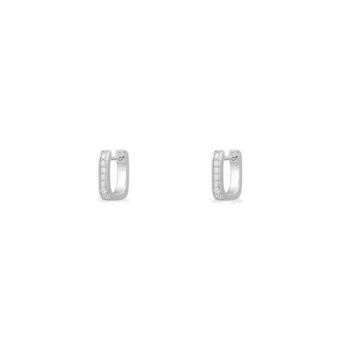 APM Monaco Mini boucles d’oreilles rectangulaires Argent Sterling