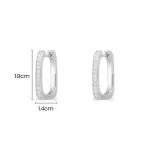 APM Monaco Petites boucles d’oreilles rectangulaires Argent Sterling