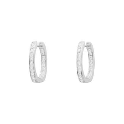 APM Monaco Petites boucles d’oreilles rectangulaires Argent Sterling