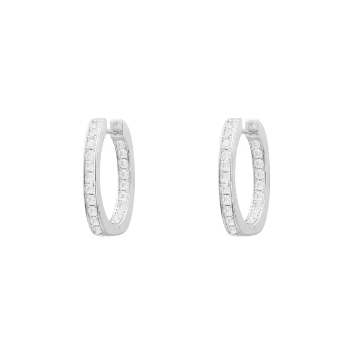 APM Monaco Petites boucles d’oreilles rectangulaires Argent Sterling