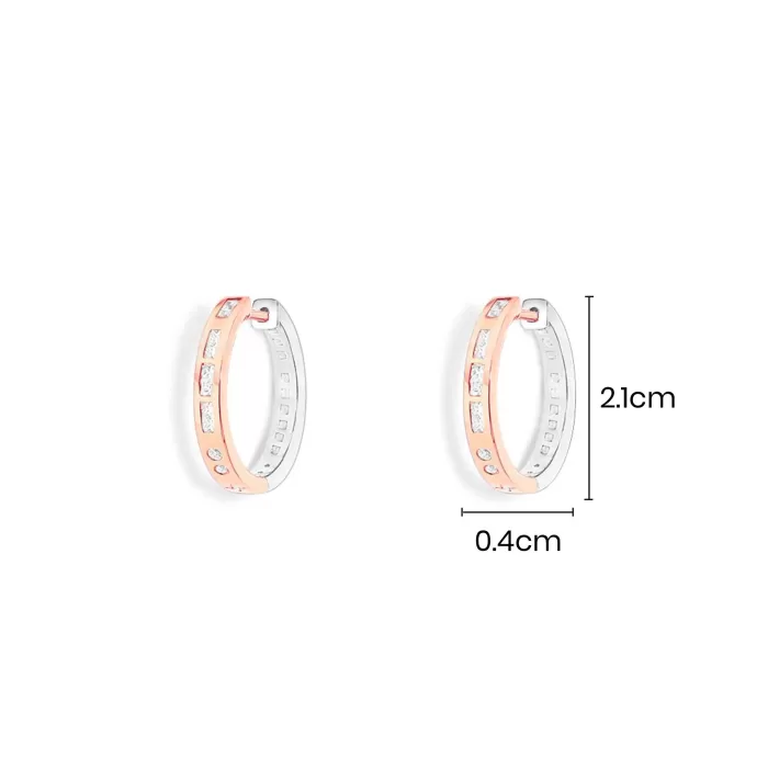 APM Monaco TOI MOI Boucles d’oreilles créoles en code Morse Plaqué Or Rose 18 Carats