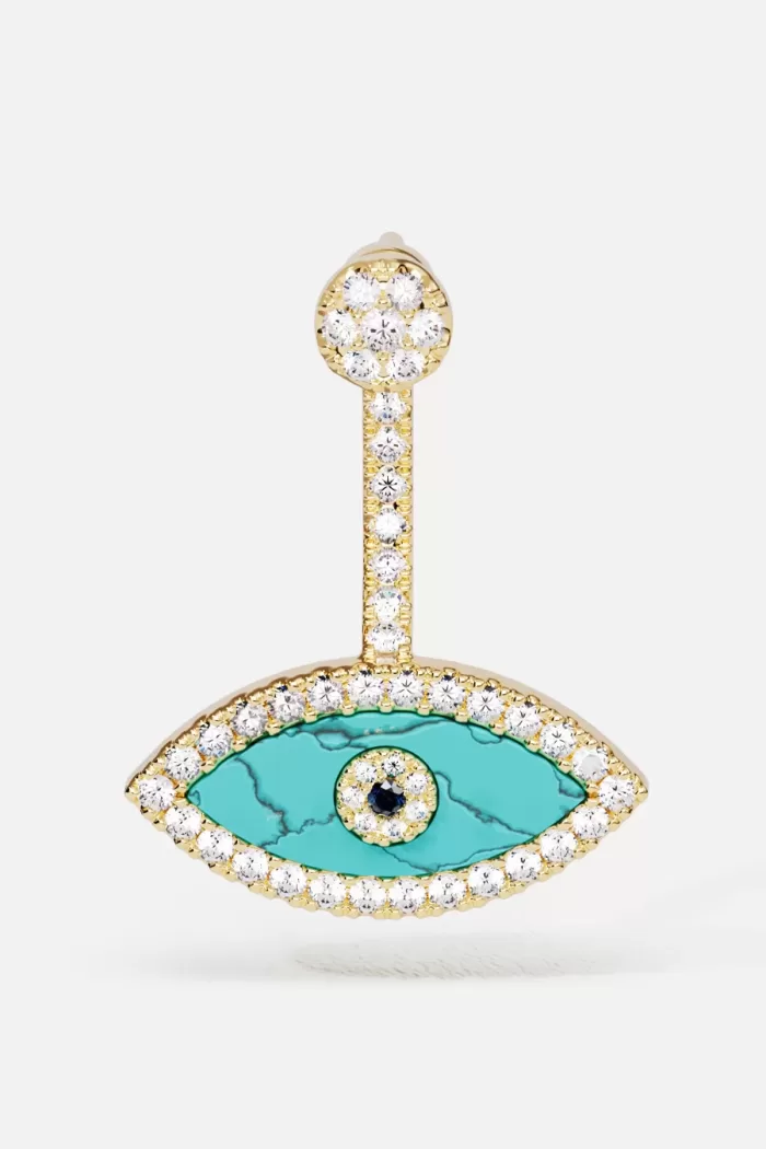 APM Monaco Veste et clou d’oreille Lucky Eye Plaqué Or Jaune 18 Carats